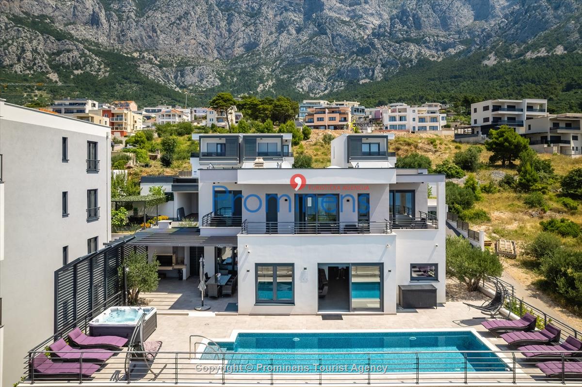 Villa Hota Makarska – grijani bazen, masažna kada, sauna, fitnes, 8 osoba