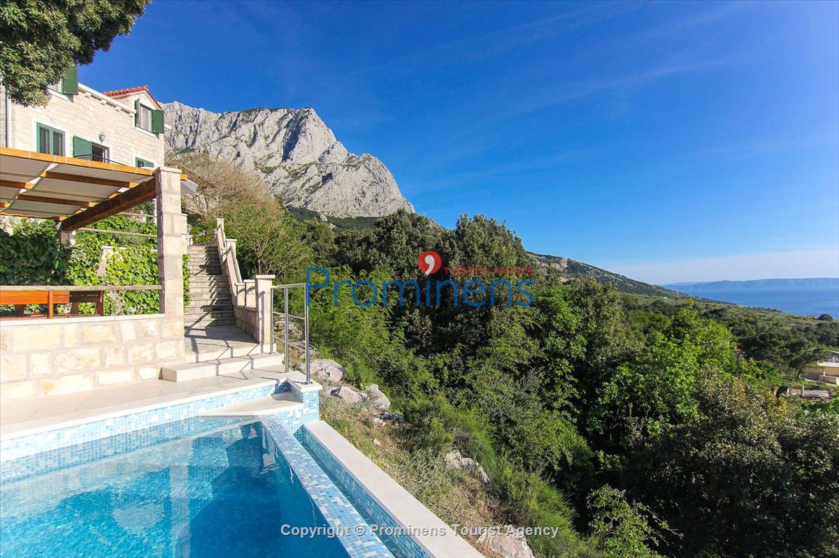 Ferienhaus Villa Dado Baška Voda,  Makarska Riviera  Kroatien  mit Meerblick beheiztem Pool und Garten