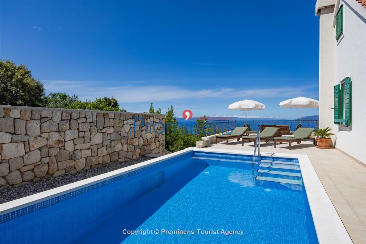 Ferienhaus Mely mit beheiztem Pool in Makarska - Panoramablick und Entspannung