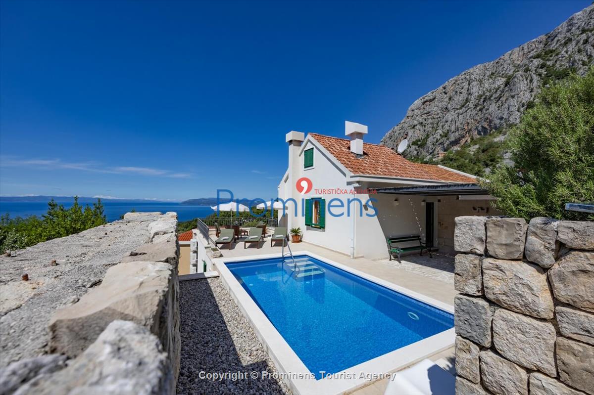 Ferienhaus Mely mit beheiztem Pool in Makarska - Panoramablick und Entspannung