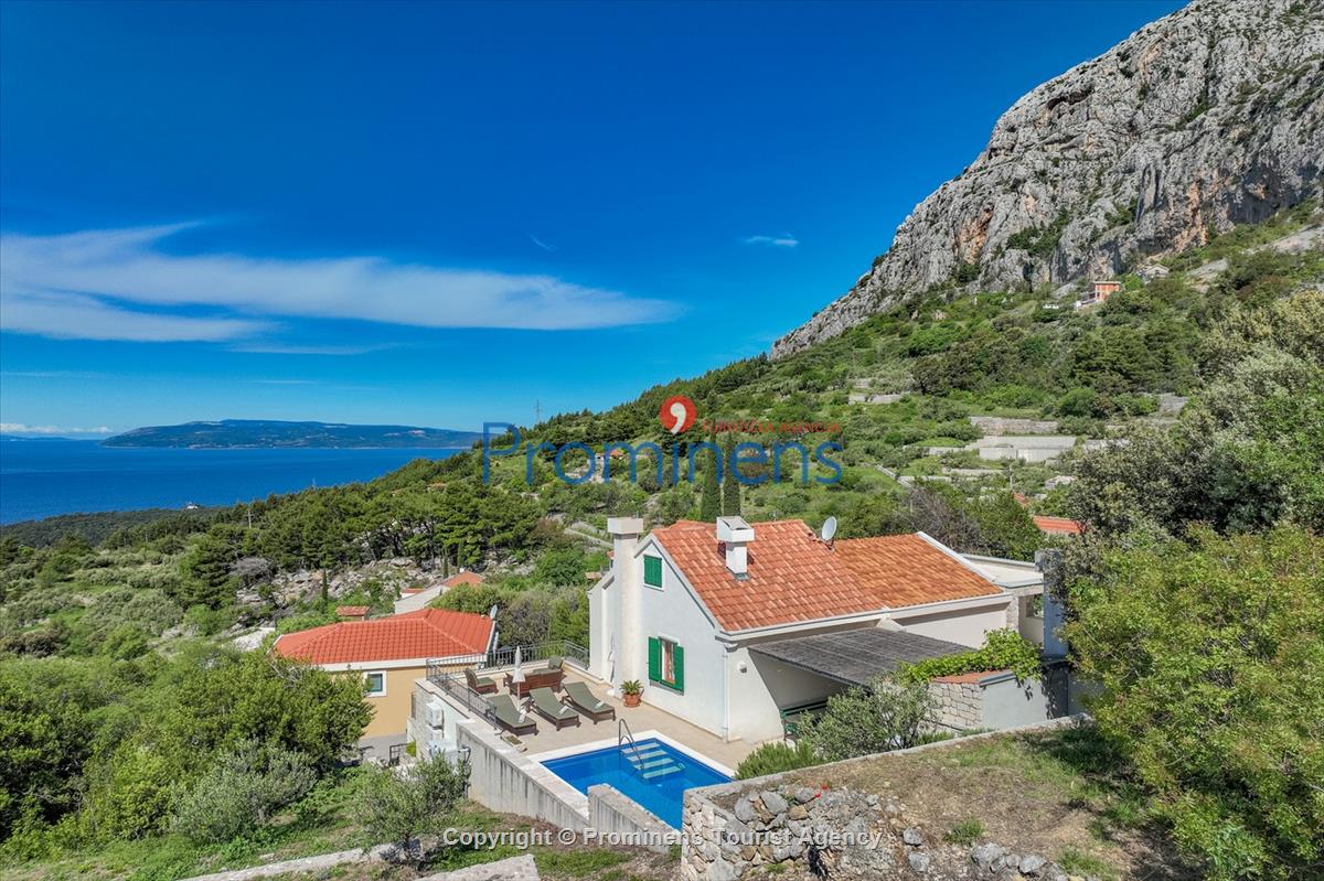 Ferienhaus Mely mit beheiztem Pool in Makarska - Panoramablick und Entspannung