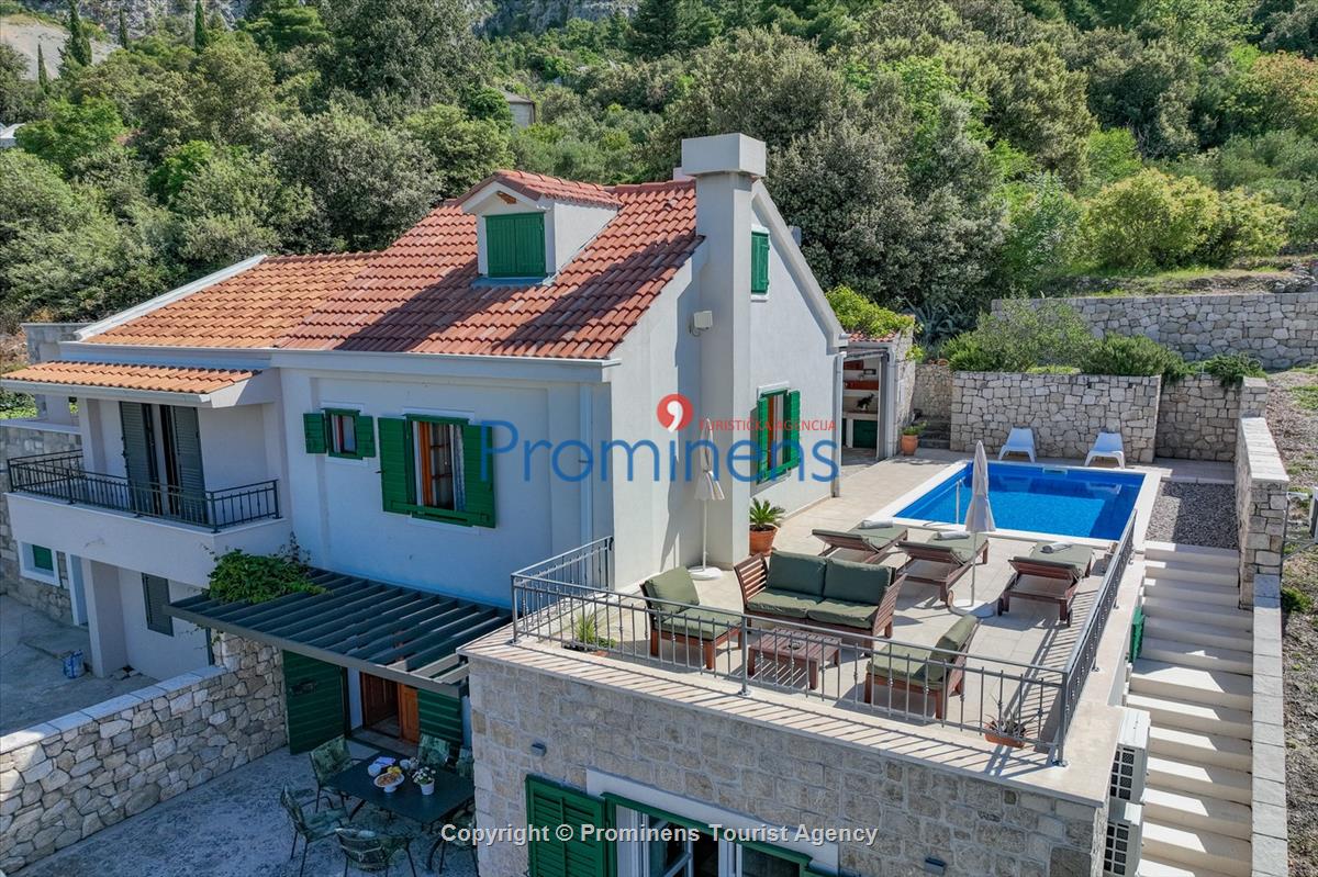 Ferienhaus Mely mit beheiztem Pool in Makarska - Panoramablick und Entspannung