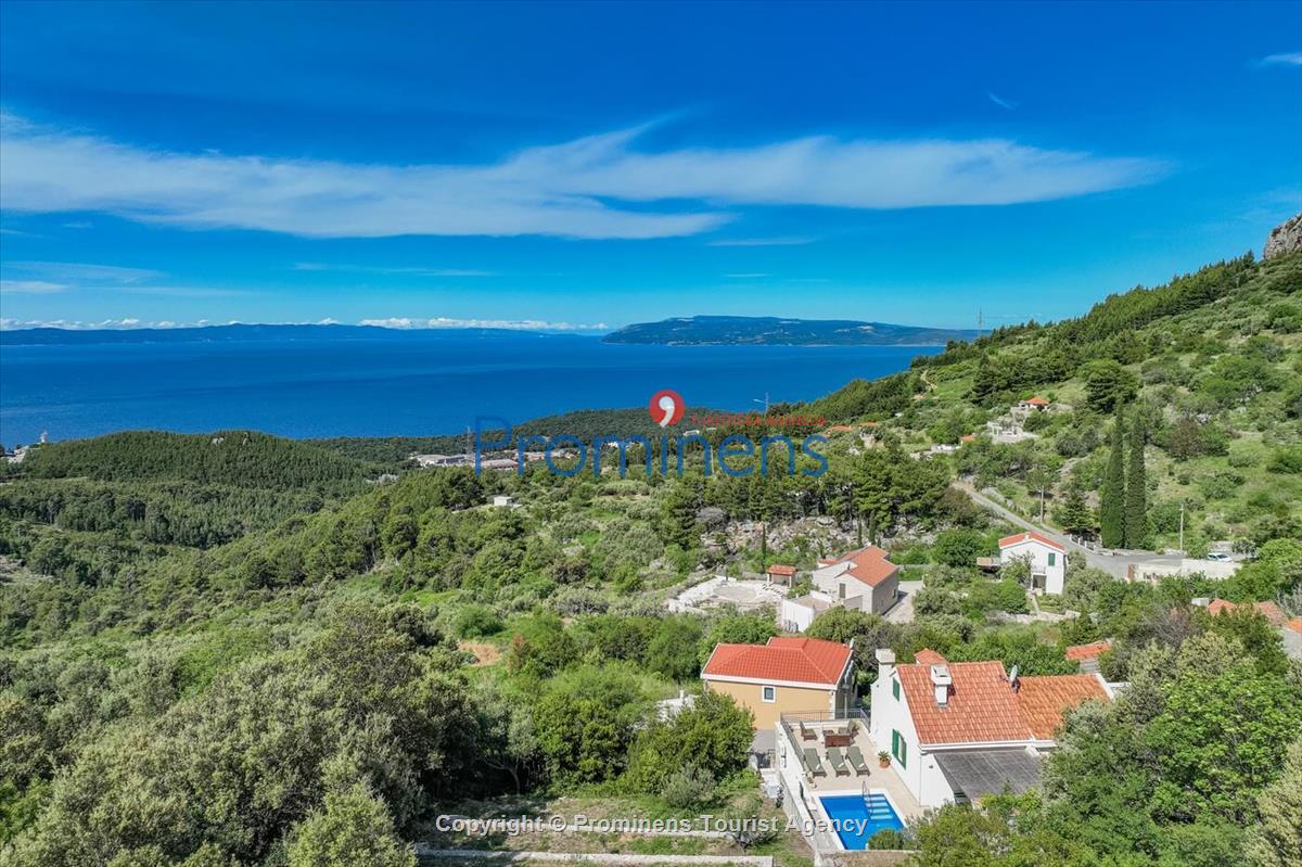 Ferienhaus Mely mit beheiztem Pool in Makarska - Panoramablick und Entspannung