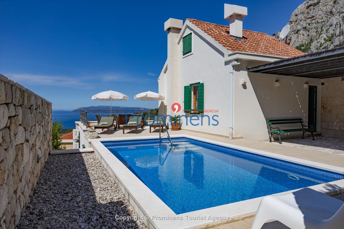 Ferienhaus Mely mit beheiztem Pool in Makarska - Panoramablick und Entspannung