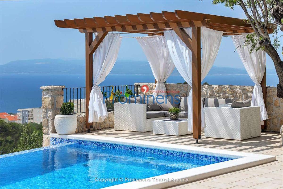 Bezaubernde Villa Mendula in Puharici mit beheiztem Infinity-Pool - Entspannter Urlaub oberhalb von Makarska, Kroatien