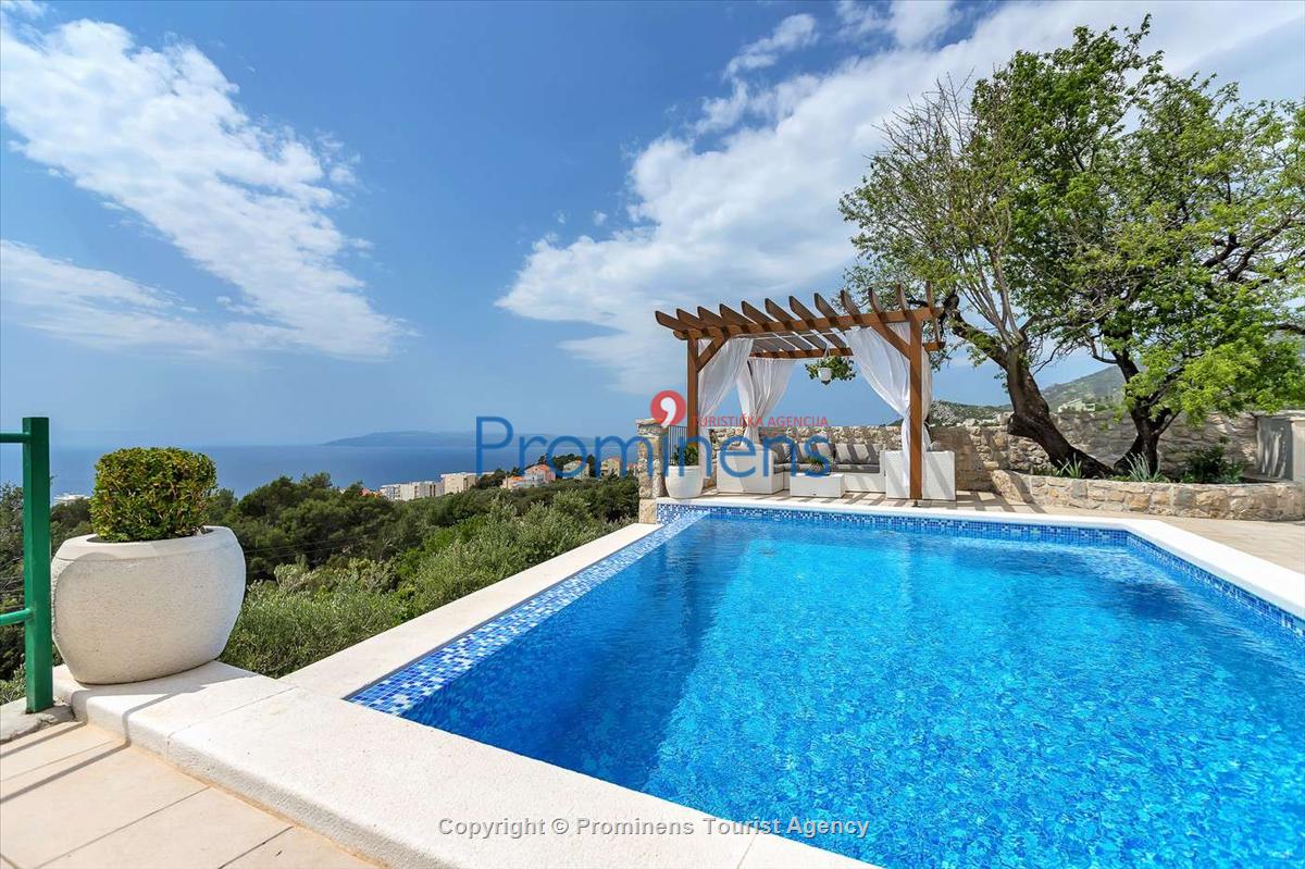 Bezaubernde Villa Mendula in Puharici mit beheiztem Infinity-Pool - Entspannter Urlaub oberhalb von Makarska, Kroatien