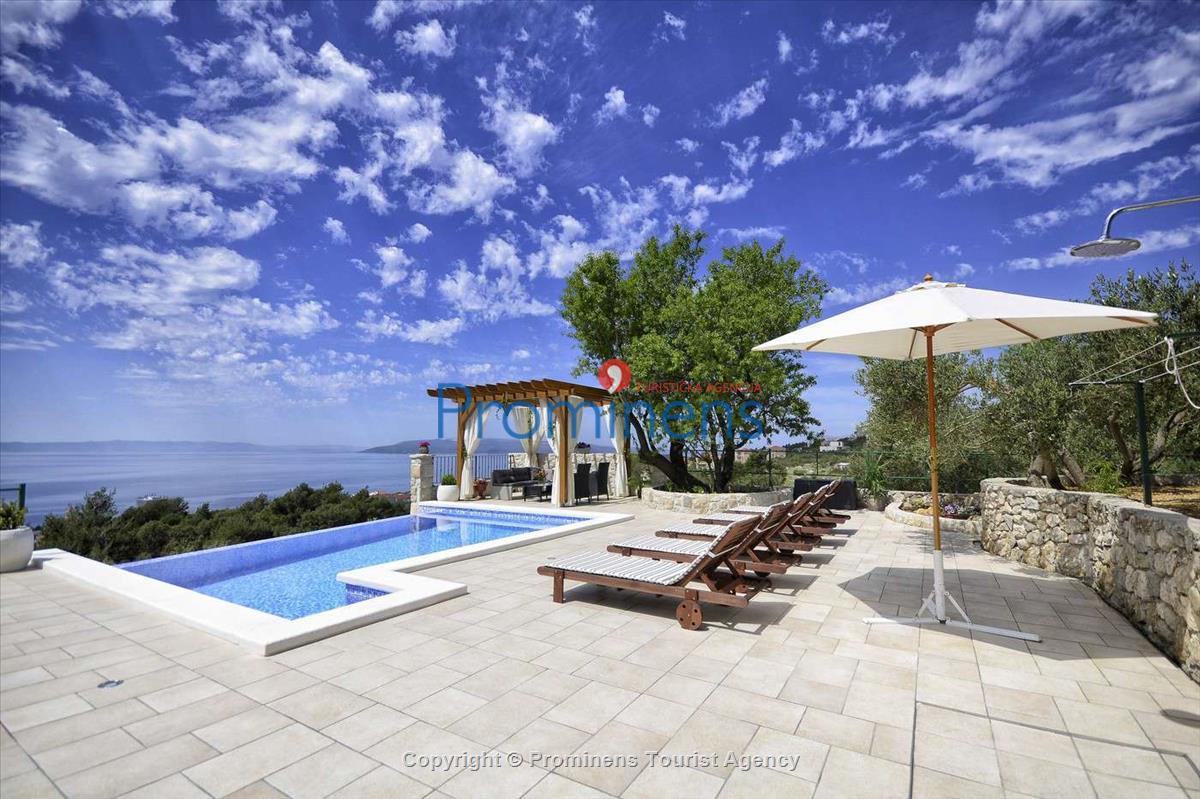 Bezaubernde Villa Mendula in Puharici mit beheiztem Infinity-Pool - Entspannter Urlaub oberhalb von Makarska, Kroatien