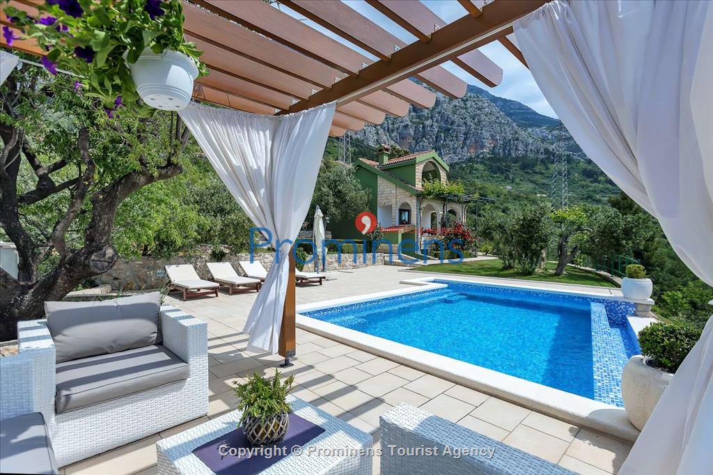 Bezaubernde Villa Mendula in Puharici mit beheiztem Infinity-Pool - Entspannter Urlaub oberhalb von Makarska, Kroatien