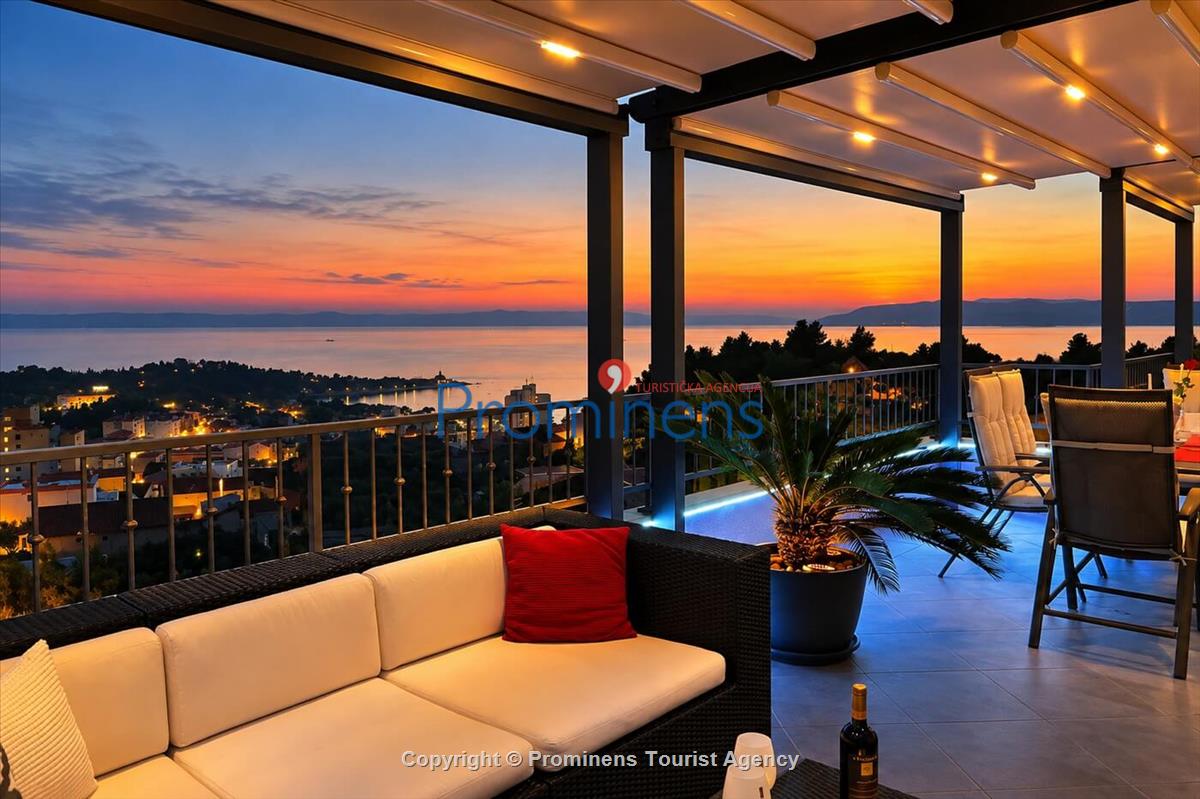 Penthouse apartman s whirlpoolom i pogledom na more, Makarska – 6 gostiju, 3 spavaće sobe