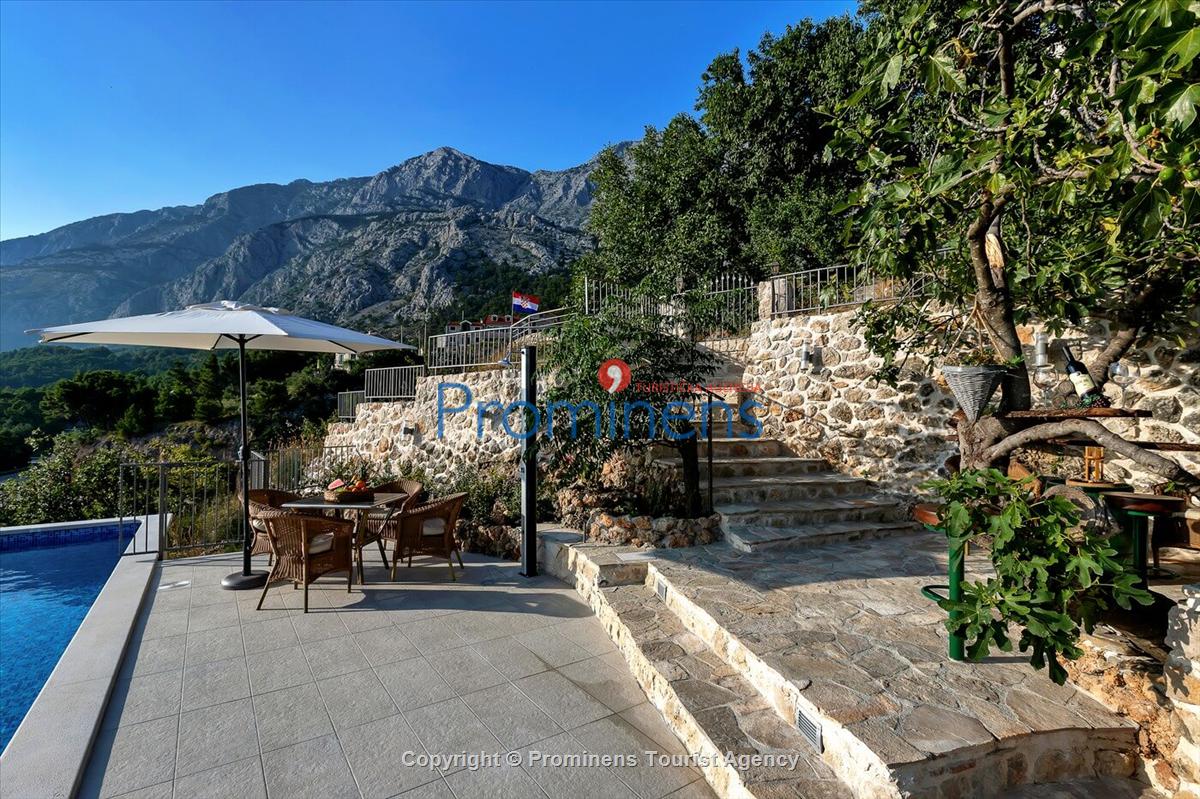 Fereinhaus Stina mit Pool und Meerblick in Tučepi - Makarska Riviera -Kroatien mieten