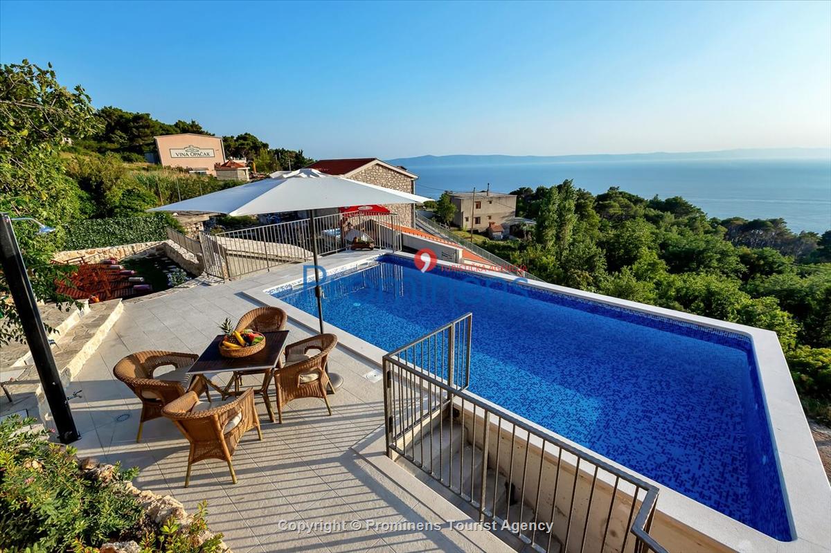 Fereinhaus Stina mit Pool und Meerblick in Tučepi - Makarska Riviera -Kroatien mieten