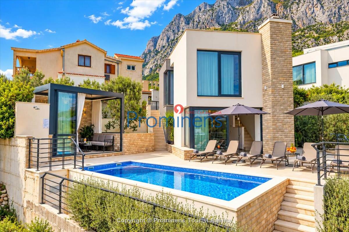 Villa Oscar Makarska – bazen, whirlpool, jacuzzi, pogled na more, 6 osoba
