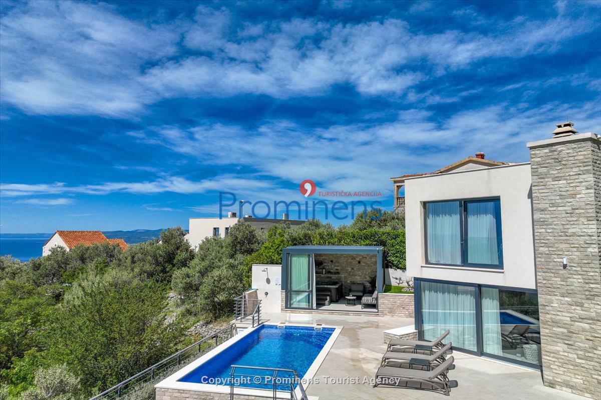 Ferienhaus Villa Oscar in Makarska mit beheiztem Pool Terrasse und Meerblick- ruhiger Familienurlaub