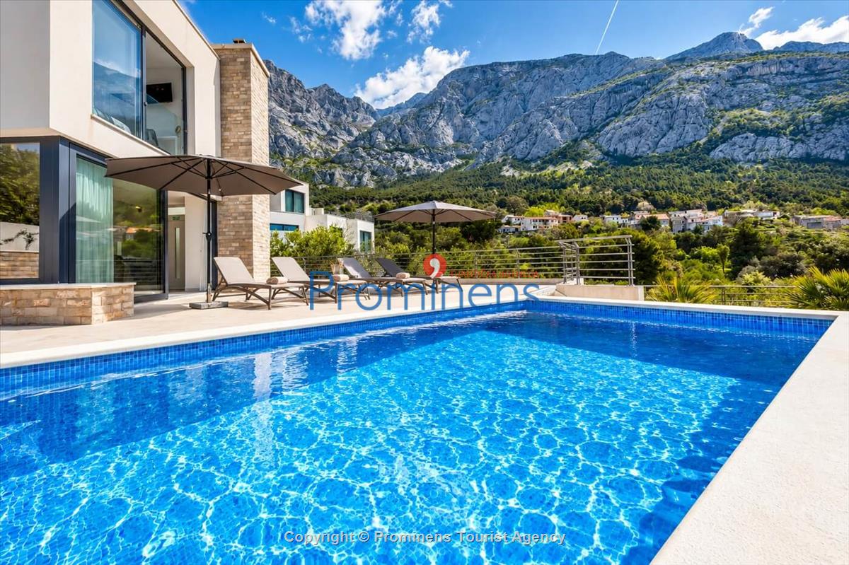 Villa Oscar Makarska – bazen, whirlpool, jacuzzi, pogled na more, 6 osoba