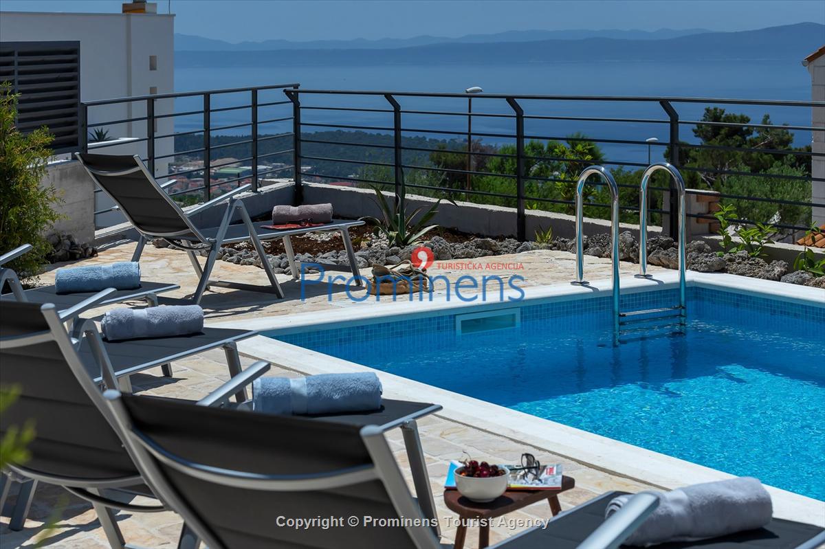 Ferienhaus Villa SMART mit Pool in Makarska - Drei Schlafzimmer und Meerblick