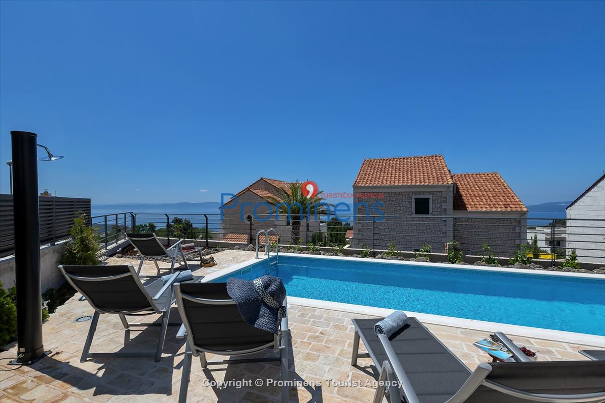 Ferienhaus Villa SMART mit Pool in Makarska - Drei Schlafzimmer und Meerblick