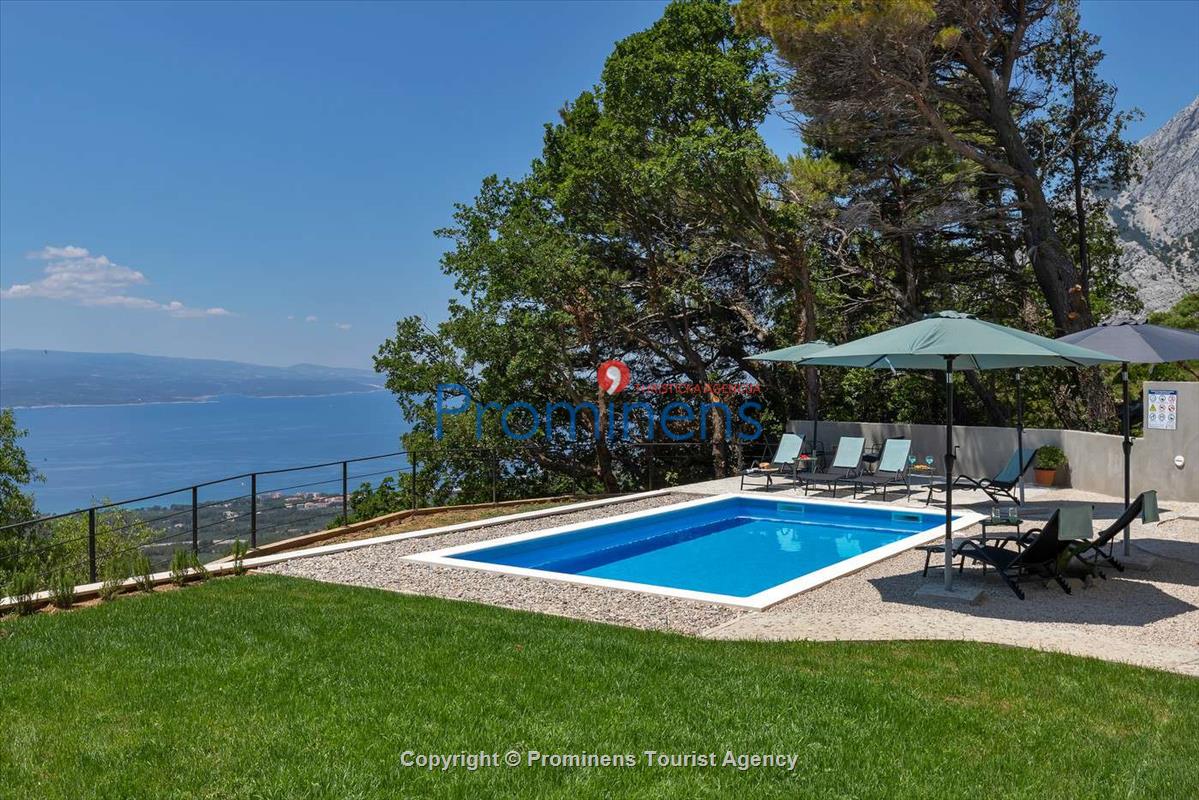 Modernes Ferienhaus Villa Alta Vista mit Pool  Meerblick bei Baska Voda  Makarska Riviera  