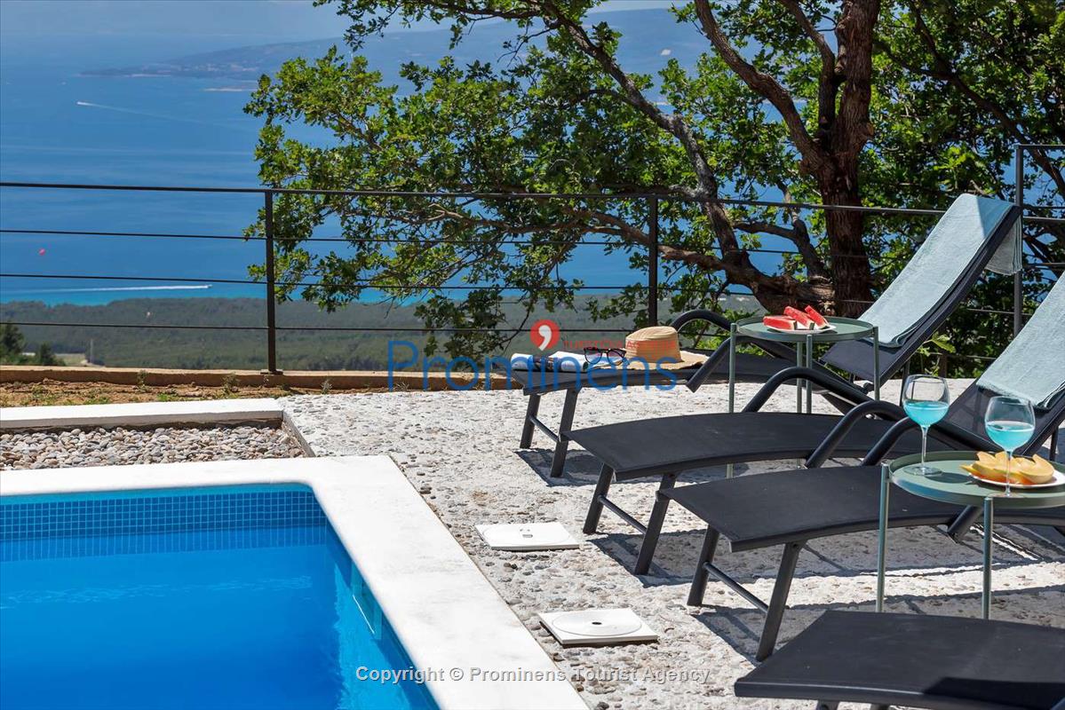 Modernes Ferienhaus Villa Alta Vista mit Pool  Meerblick bei Baska Voda  Makarska Riviera  